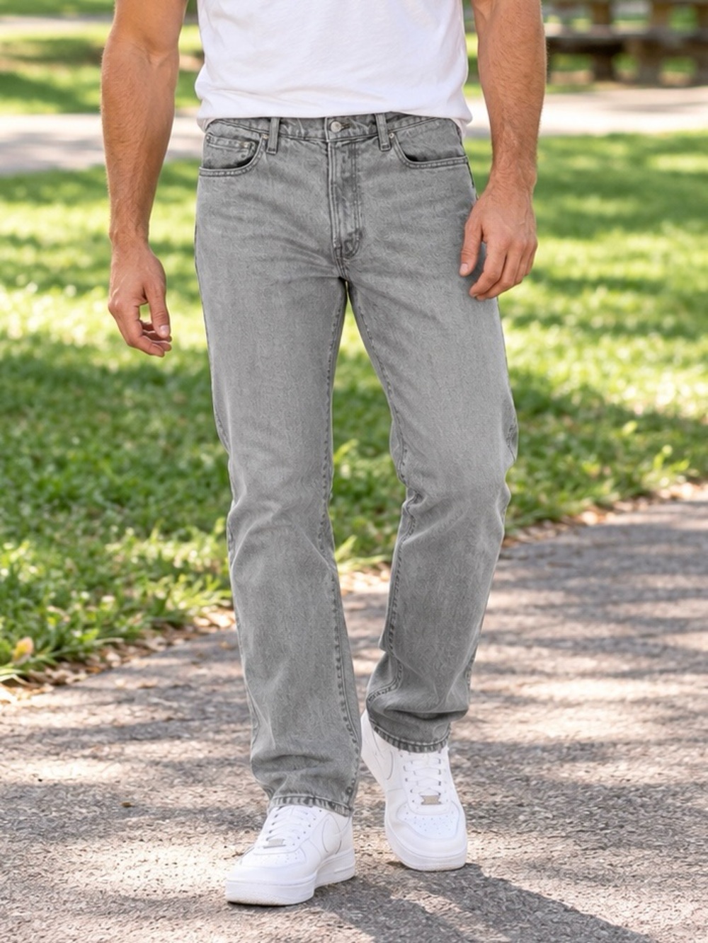 Abercrombie & Fitch Men’s 90s Slim Vintage Stretch Gray Jeans 33x30